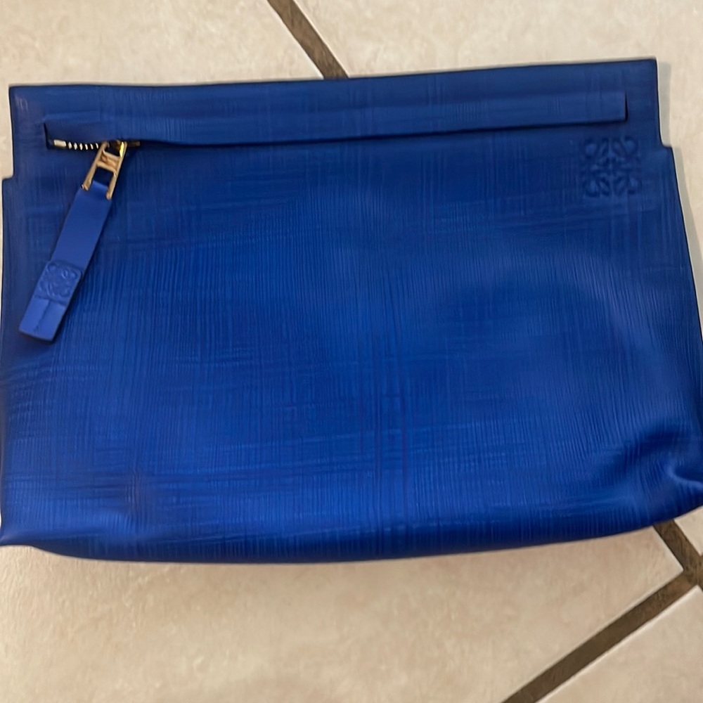Loewe T Pouch Textured Leather Pouch